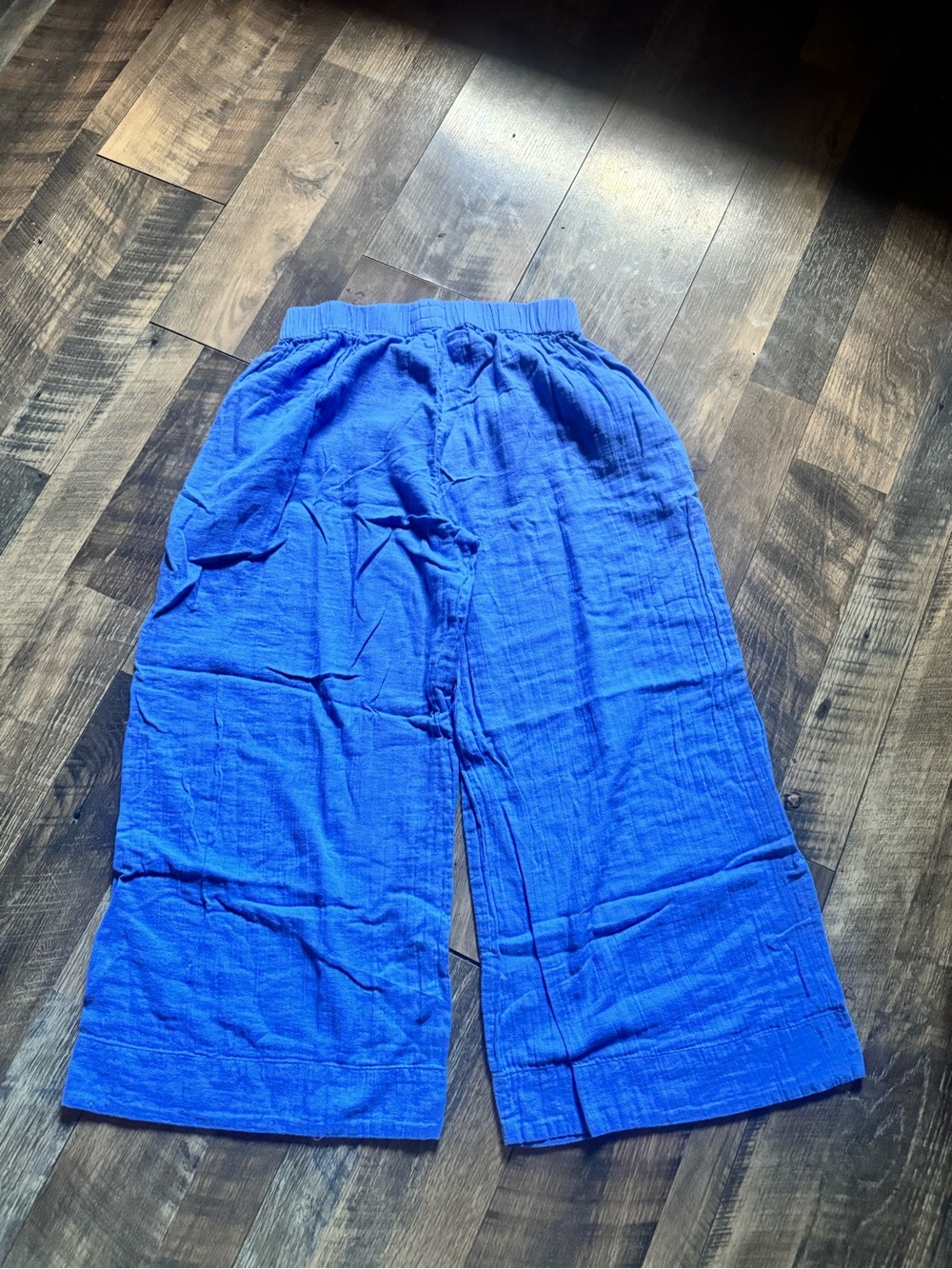 Pact 100% Organic Cotton Sky Blue Elastic Waist Gauze Pants - Picture 6 of 8